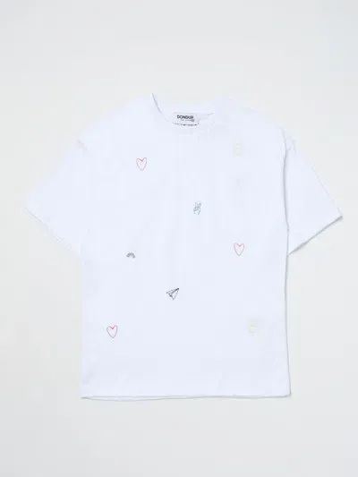 Dondup Kids' Embroidered-motif Cotton T-shirt In White