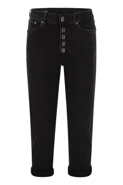 Dondup Women's Koons - Loose-fit Jeans With Jewelled Buttons In Black