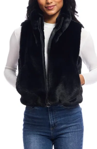 Donna Salyers Fabulous-furs Donna Salyers Fabulous Furs Le Mink Faux Fur Crop Vest In Black