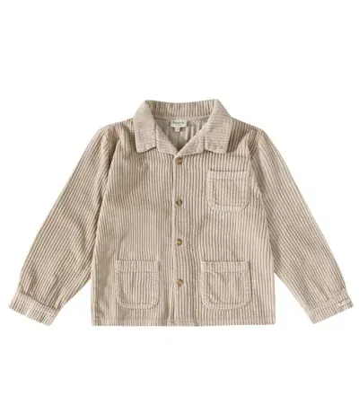 Donsje Kids' Auberger Cotton Corduroy Overshirt In Grey