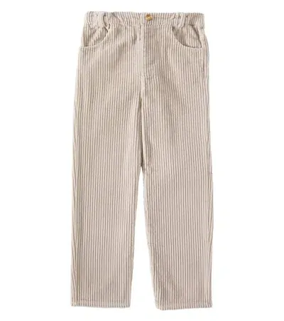 Donsje Kids' Bennox Cotton Corduroy Straight Pants In Grey