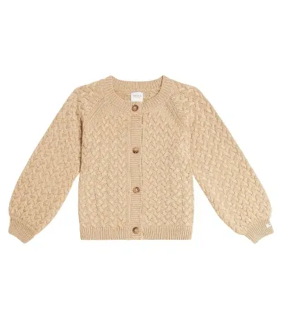 Donsje Kids' Loena Cable-knit Cardigan In Neutrals