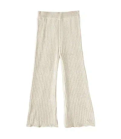 Donsje Kids' Nienis Wool And Cotton-blend Pants In Beige