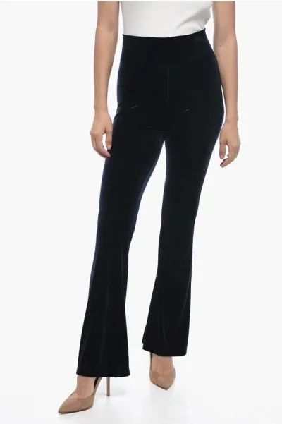 Dont At Me Label Stretch Chenille Bootcut Pants In Black