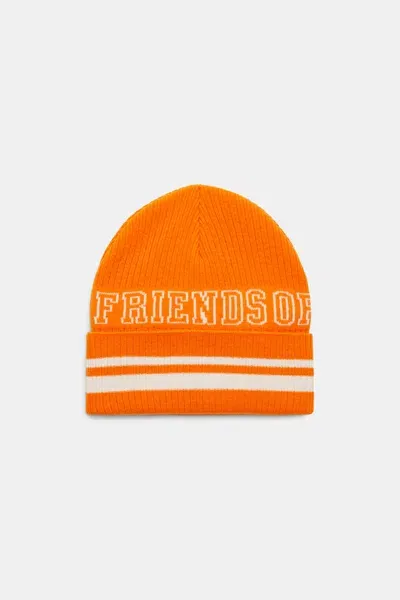 Dorothee Schumacher Friends Of Dorothee Lettered Merino Wool Beanie In Orange