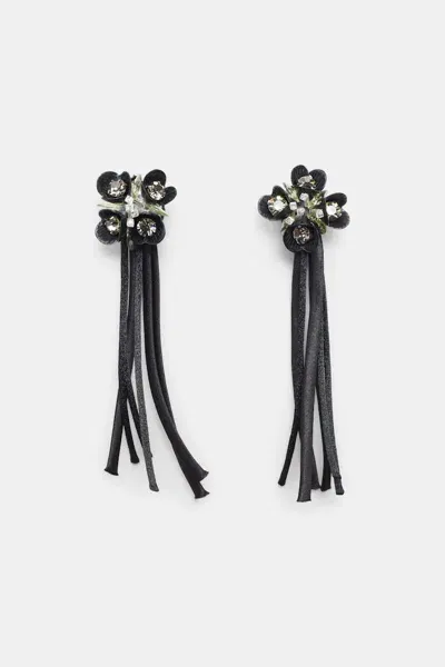 Dorothee Schumacher Hand Embellished Earrings In Black