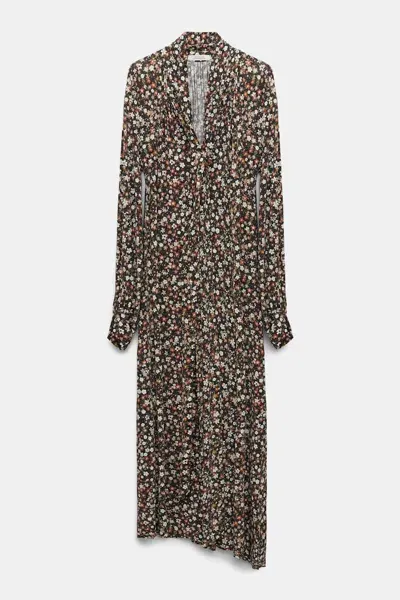 Dorothee Schumacher Millefleur Print Flowing Rayon Jersey Dress In Multi Colour