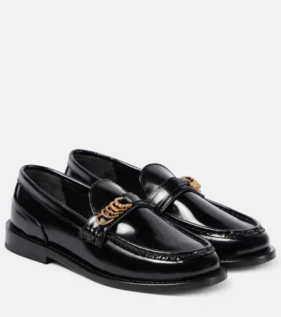 Dorothee Schumacher Modern Shine Leather Loafers In Black