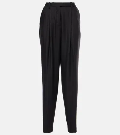 Dorothee Schumacher Modern Sophistication Pinstripe Wool Pants In Black