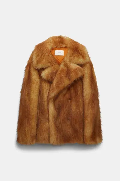 Dorothee Schumacher Oversized Faux Fur Jacket In Brown