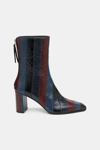 Dorothee Schumacher Patchwork Stripe Ankle Boots In Multi Colour