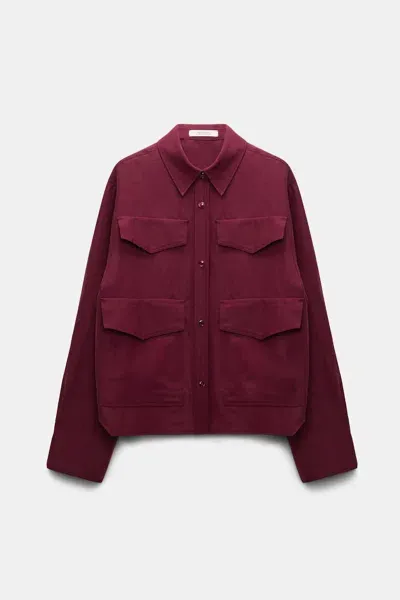 Dorothee Schumacher Classic-collar Shirt Jacket In Red