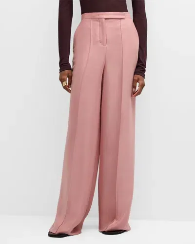 Dorothee Schumacher Seam-detail Wide-leg Trousers In 457 - Soft Pink