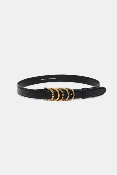 Dorothee Schumacher Soft Calf Leather Belt With D-ring Hardware In Black