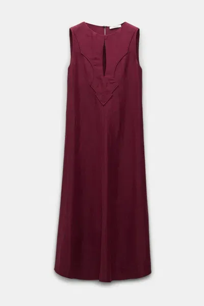 Dorothee Schumacher Wide Leg Pants In Technical Linen In Red