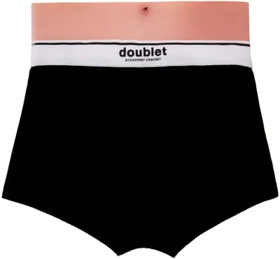 Doublet Black Printed Boxers In Skin/blk