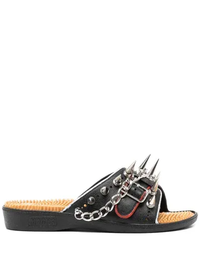 Doublet Punk Massage Sandals In Black