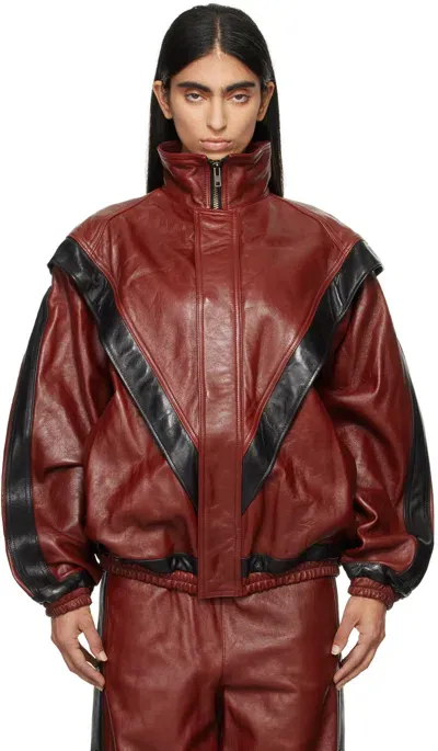 Doublet Red & Black Track Leather Jacket