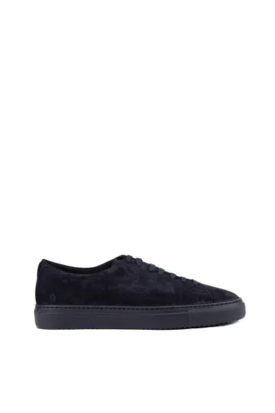 Doucal's Blue Suede Sneakers In Blu+f.do Blu