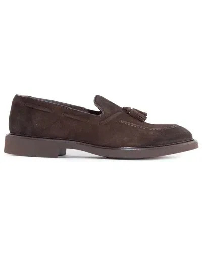 Doucal's Brown Suede Leather Loafers