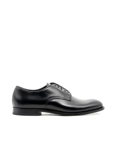 Doucal's Black Derby Horse Lace-up Shoes In Uf007nn00