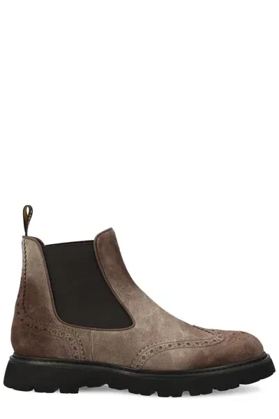 Doucal's Round-toe Slip-on Boots In Brown