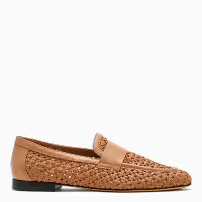 Doucal's Interwoven Leather Loafers In Brown