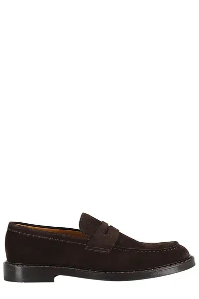 Doucal's Penny-slot Suede Loafers In Brown