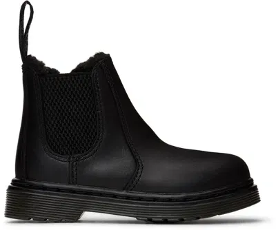 Dr. Martens' 2976 Platform Leather Chelsea Boots 9-10 Years In Black