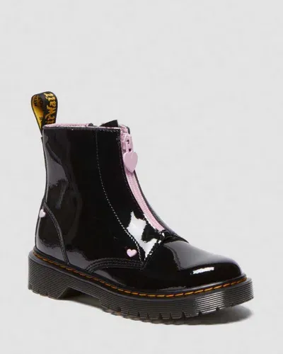 Dr. Martens' Junior Bex Heath Patent Leather Zip Boots In Black