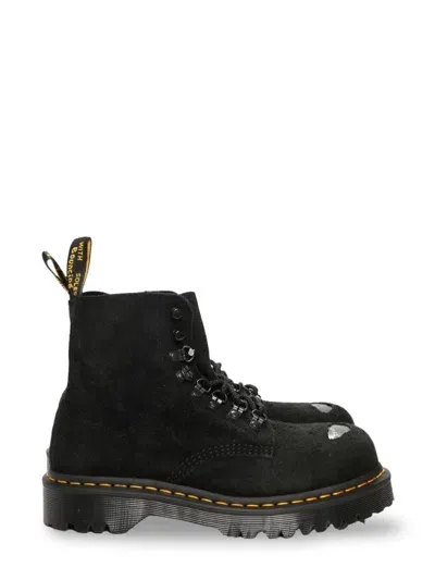 Dr. Martens' Suede Lace-up Boots In Black