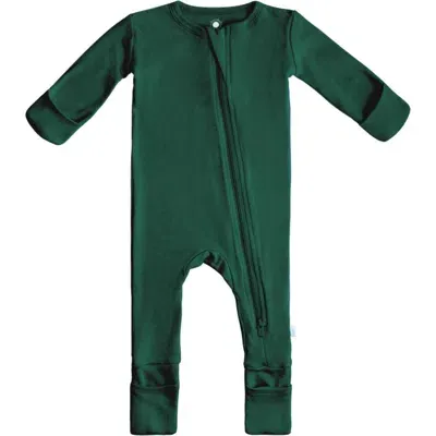 Dreamland Baby Kids'  Baby Pajamas With Dream Cuffs In Forest Green