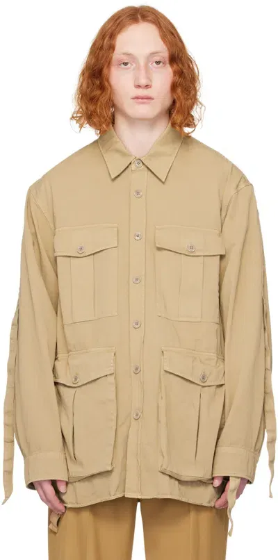 Dries Van Noten Beige Flap Pocket Shirt In 103 Beige