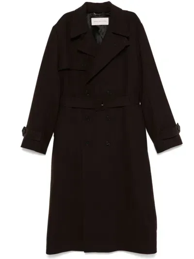 Dries Van Noten Belted Trench Coat In Brown