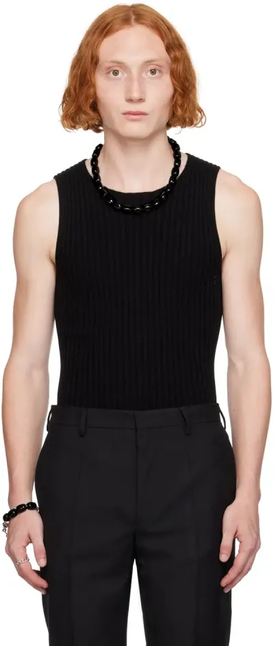 Dries Van Noten Black Cashmere Tank Top In 900 Black