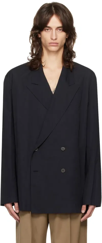 Dries Van Noten Black Cotton Poplin Blazer In 900 Black