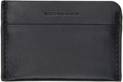 Dries Van Noten Black Leather Card Holder In 900 Black