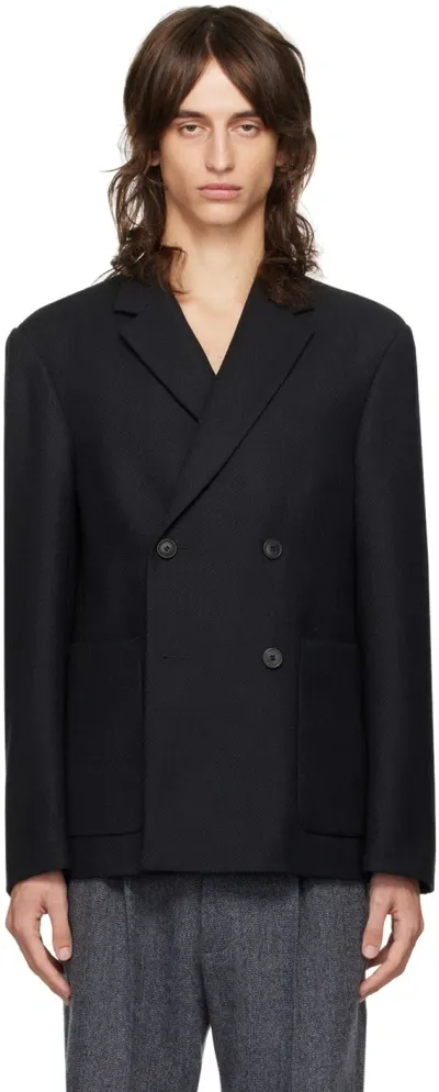 Dries Van Noten Black Notched Lapel Blazer