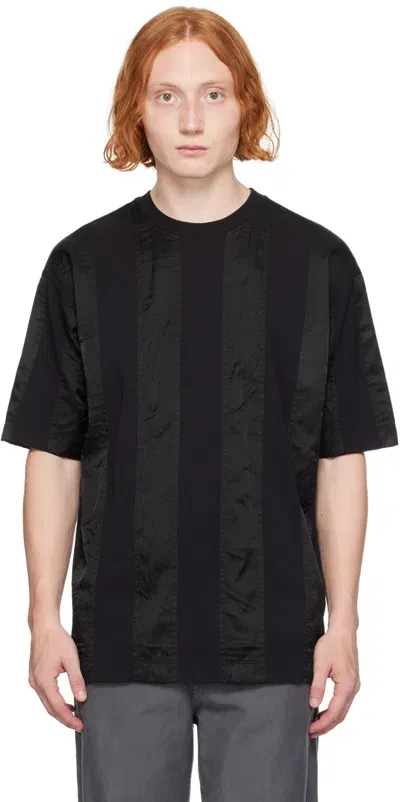 Dries Van Noten Black Paneled T-shirt In 900 Black