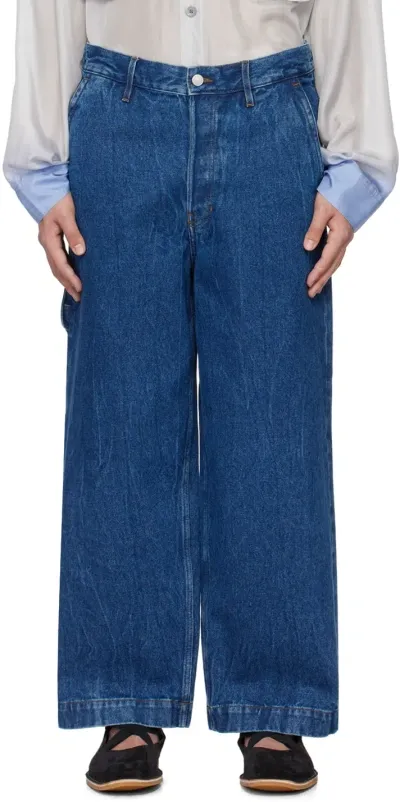 Dries Van Noten Blue Faded Jeans In 504 Blue