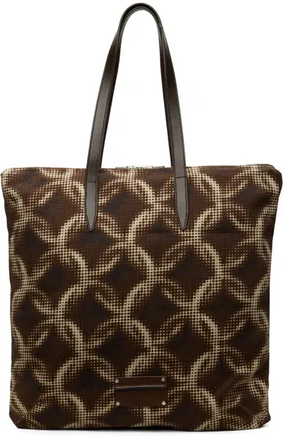 Dries Van Noten Brown Cotton Tote In Brown 703