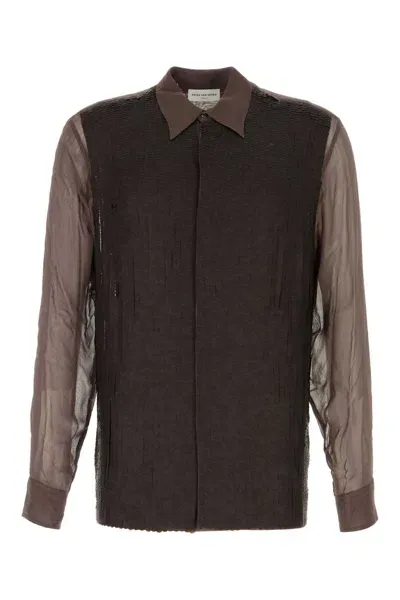 Dries Van Noten Brown Crepe Shirt