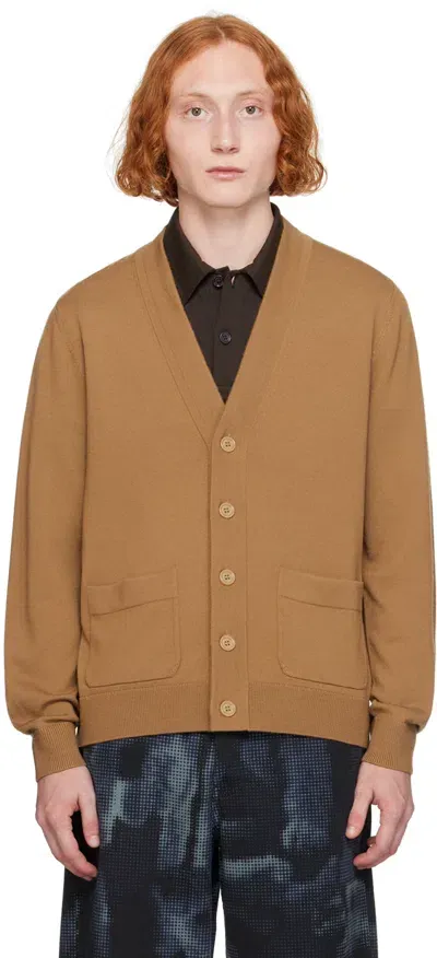 Dries Van Noten Brown Merino Wool Cardigan In 102 Camel