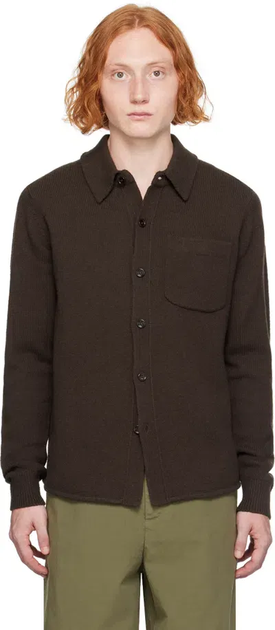 Dries Van Noten Brown Pocket Shirt In 704 Dark Brown