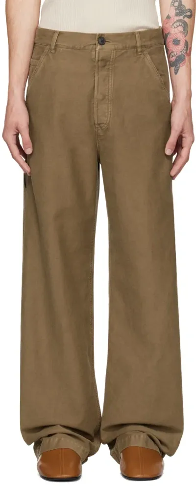 Dries Van Noten Brown Straight-leg Jeans In 101 Sand