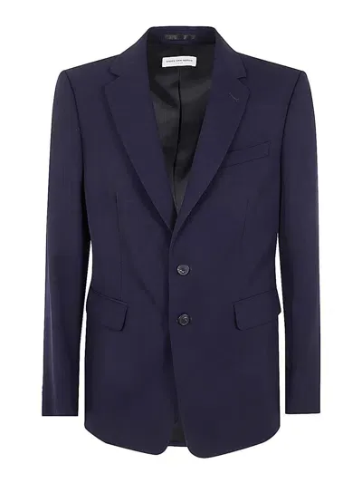 Dries Van Noten Casual Wool Jacket In Azul