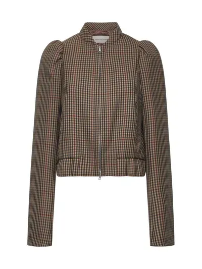 Dries Van Noten Checked Zip In Rust