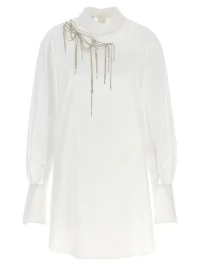 Dries Van Noten 'corso' Embellished High-low Hem Shirt In White