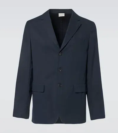 Dries Van Noten Cotton-blend Blazer In Blue