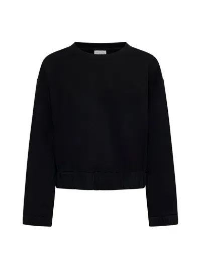 Dries Van Noten Crewneck Elasticated Hem Sweatshirt In Black